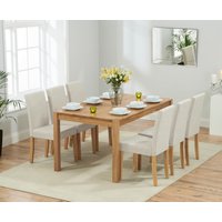 Oak Furniture Superstore, Oxford 150cm Solid Oak Dining Table With 6 Black Lila Fabric Chairs Oak Furniture Superstore, Oxford 150cm Solid Oak Dining Table With 6 Black Lila Fabric Chairs