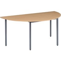 Office Tables - Konnexion Semi Circular Flexi Tables 1600W in Beech with Graphite frame - Next Day Delivery