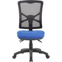 Luxury 3 Lever Fabric Operator Chair - Comfort Ergonomical Chiropractor Mesh Blue Seat