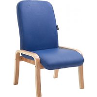 Reception Chair - Oxford Wooden Frame Vinyl Reception Chair Without Arms in Blue - Delivered Flat Packed