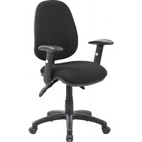 Comfort Ergo 3-Lever Operator Chairs Delivery: Assembled, Arm Style: With T-Arms, Base: Black, Colour: Black Fabric
