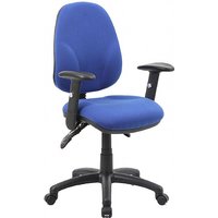 Comfort Ergo 3-Lever Operator Chairs Delivery: Assembled, Arm Style: With T-Arms, Base: Black, Colour: Blue Fabric