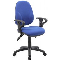 Comfort Ergo 3-Lever Operator Chairs Delivery: Assembled, Arm Style: With Arms, Base: Black, Colour: Blue Fabric