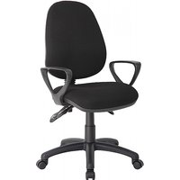 Comfort Ergo 3-Lever Operator Chairs Delivery: Assembled, Arm Style: With Fixed Arms, Base: Black, Colour: Black Fabric