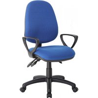 Comfort Ergo 3-Lever Operator Chairs Delivery: Assembled, Arm Style: With Fixed Arms, Base: Black, Colour: Blue Fabric