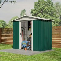 6'8 x 4'6 Yardmaster Green Apex Metal Shed (2.02m x 1.37m)