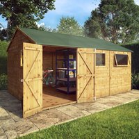 Mercia 15' x 10' Premium Shiplap Reverse Apex Workshop, Brown