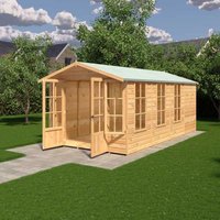 Shire Delmora 8 ft x 16 ft Summerhouse, Brown