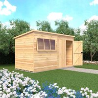 Shire Ranger Premium Shiplap Shed Workshop 12 ft x 6 ft, Brown