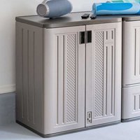 Haven Plastic Base Storage Cabinet Pad Lockable Doors Platinum