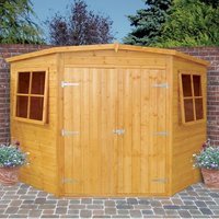7'5 x 7'5 Shire Shiplap Wooden Corner Garden Shed (2.33m x 2.33m)