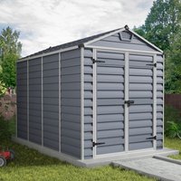 6' x 10' Palram Canopia Grey Skylight Apex Plastic Shed (1.85m x 3.04m)