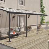 7' x 22' Palram Canopia Sierra Grey Clear Patio Cover (2.28m x 6.71m)