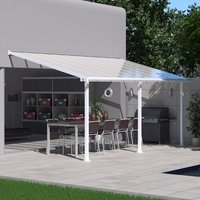 10x18 Palram Canopia Olympia White Patio Cover With Clear Panels