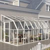 8' x 14' Palram Canopia Rion White Sun Room Walk-In Wall Greenhouse (2.4m x 4.2m)