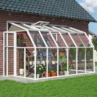 6' x 12' Palram Canopia Rion White Sun Room Walk-In Wall Greenhouse (1.8m x 3.6m)