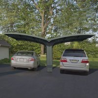 16' x 19' Palram Canopia Arizona Breeze Grey Metal Double Carport (4.95m x 5.78m)