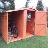 Shire Lewis Handmade Shed With Log Store, Brown