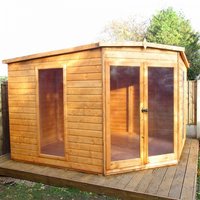 Shire Barclay 10' x 10' Corner summerhouse, Brown
