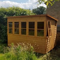 8' x 8' Shire Sun Pent Wooden Garden Potting Shed (2.58m x2.55m)