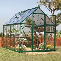 6' x 8' Palram Canopia Hybrid Walk In Green Polycarbonate Greenhouse (1.85m x 2.47m)
