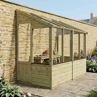 Mercia Traditional Lean To Greenhouse - 8 x 4ft, Brown