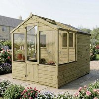Mercia Apex Greenhouse/Shed Combi - 8 x 6ft, Brown