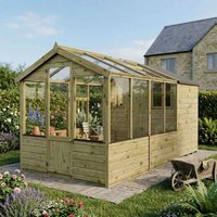 Mercia Apex Greenhouse/Shed Combi - 12 x 6ft, Brown