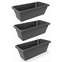 One Garden Enjoy 38% Discount on Gardenico Anthracite SelfWatering Planters 400mm Set of Three