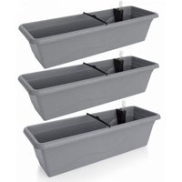 One Garden Enjoy 38% Off Gardenico Selfwatering Balcony Planters 60cm Stone Grey Trio