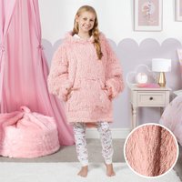 OHS Kids Fluffy Hoodie Blanket - Blush