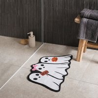 OHS Ghost Family Halloween Bath Mat - Monochrome