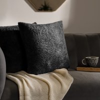 OHS 4 Pack Teddy Cushion Covers - Charcoal