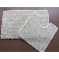 Plain Dye Bath Mat and Pedestal Sets - Cream