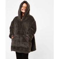 OHS Teddy Fleece Hoodie Blanket, Kids - Charcoal Grey