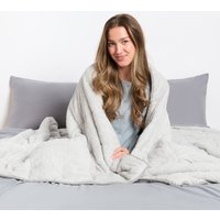 OHS Teddy Fleece Weighted Blanket, Silver Grey - 10kg