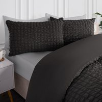 Online Home Shop Enjoy a 10% Discount on the Charcoal OHS Geometric Seersucker Duvet Set