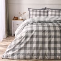 Online Home Shop Enjoy 14% Discount on Grey OHS Gingham Duvet Set Double Size