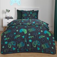 OHS Gaming Coverless 10.5 Tog Duvet & Pillowcase, Black - Double