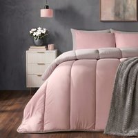 OHS Coverless 10.5 Tog Reversible Duvet & Pillowcase, Blush/Silver - Super King
