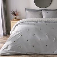 Online Home Shop Enjoy 14% Discount on Grey Reversible Gingham Duvet Cover Set Double