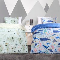 OHS Educational World Map & Under The Sea Duvet Cover Sets Twin Pack - Single