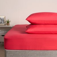 OHS 2 Pack Plain Dyed Housewife Pillowcases - Red
