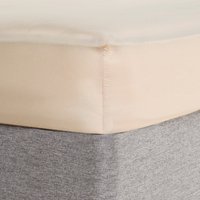 OHS Easy Care Polycotton Deep Fitted Sheet, Stone - SIngle