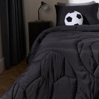 OHS Football Quilted Coverless 7.5 Tog Duvet Set, Black - Single