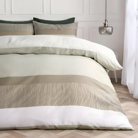 Online Home Shop Get 21% Discount on King Size OHS Multi Stripe Duvet Set in Sage