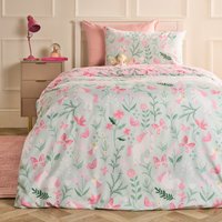 OHS Enchanted Unicorn Print Duvet Cover Set, Sage/Pink - Single