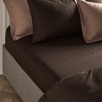 OHS Plain Dyed Fitted Sheet, Coffee - Double