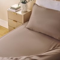 OHS Plain Dyed Deep Fitted Sheet, Natural - Double
