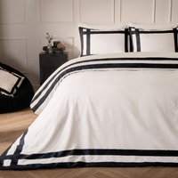 OHS Contrast Border Duvet Cover Set, Stone/Black - King